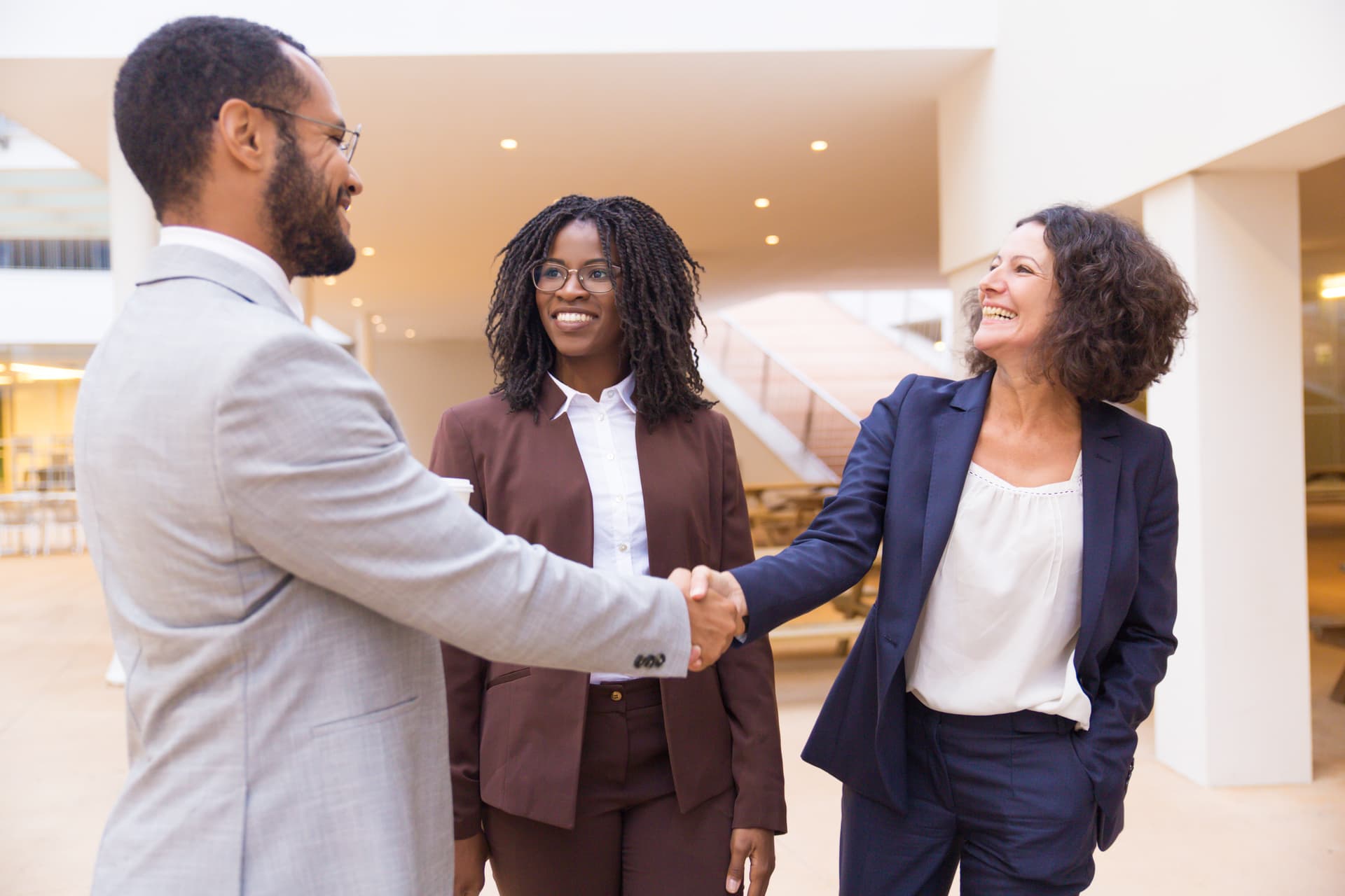 Meeting and greeting with clients